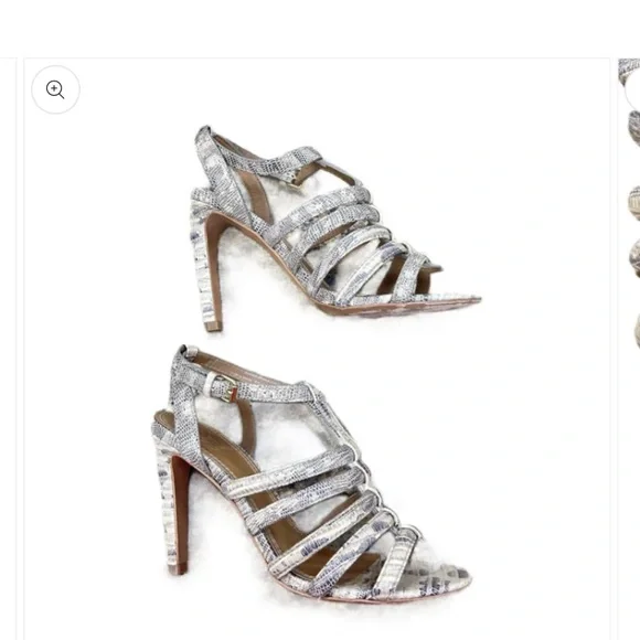 Tory Burch Charlene Lizard Print Snakeskin Sandal Heel 6 spring open toe formal